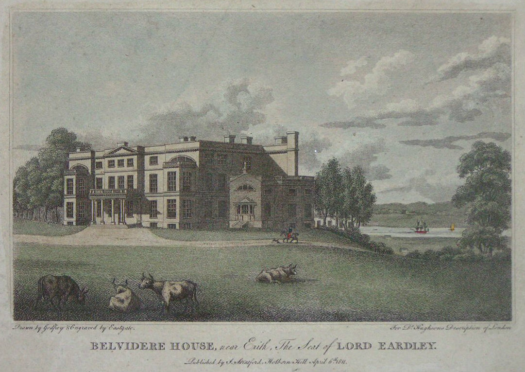Print - Belvidere House, near Erith, The Seat of Lord Eardley - 